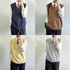 [Strange] dk uniform genuine vest basic style knitted V-neck pullover vest college style sweater men's waistcoat
