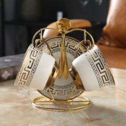 Jingdezhen Ceramic Coffee Cup Set 220ml Modern Light Luxury European Style Small Luxury Office Coffee Cup