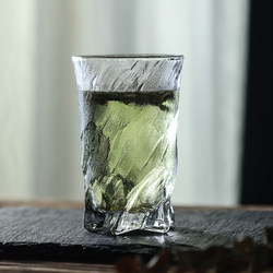 Glacier-Patterned Glass Cup, Japanese-Style Household Whiskey Glass, High-Value and Unique Liquor Glass, Frosted Beer Glass