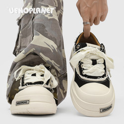 Yan Haoxiang Style Bandage Canvas Shoes, Autumn Unisex Chunky Shoes, Trendy Versatile Thick-Soled Height-Increasing Sports Casual Sneakers