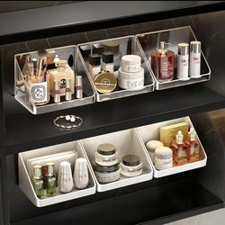 Mirror Cabinet Storage Box Bathroom Vanity Cosmetics Lipstick Organizer Rack Bathroom Wall-Mounted Slanted Storage Box