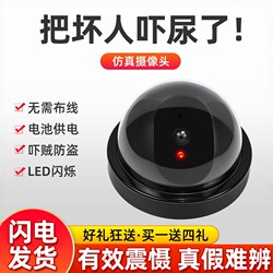Dummy Camera Surveillance Model, Fake Camera Monitor for Indoor Use, No-Drill Adhesive, Household Use with Light