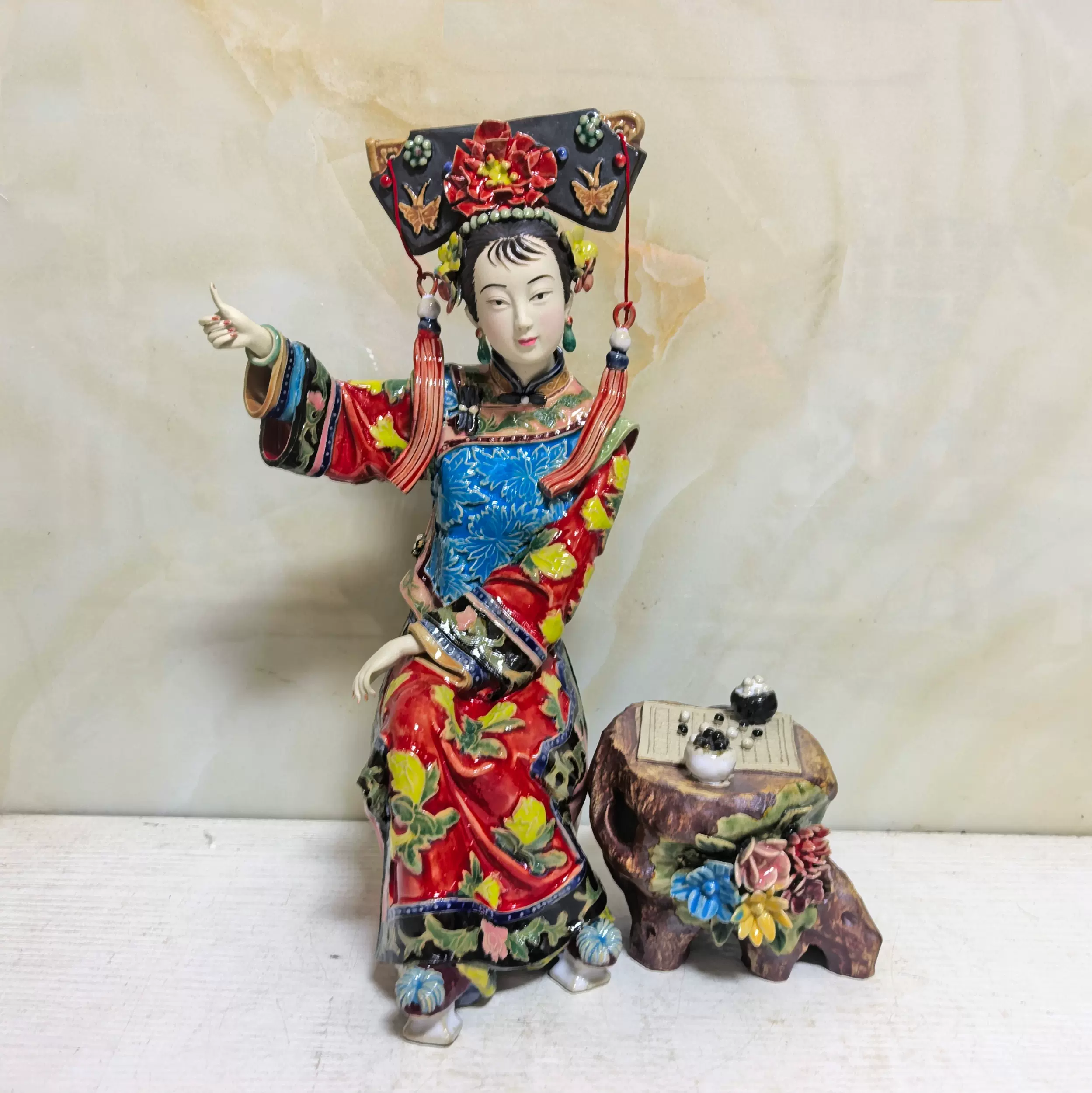 中国古美術品林偉東手製　精品　富貴 林偉東手工石灣陶瓷仕女擺件新中式門廳裝飾人物工藝品