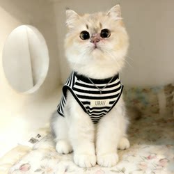 Cat Clothes Spring and Summer Thin Waffle Striped Shirt Vest for Devon Rex, Hairless Cats, Kittens, and Young Cats to Prevent Shedding