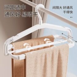 Large Clothes Hanger for Drying Quilts and Bed Sheets, Household Retractable Rod, Foldable, Large Size, Balcony Drying Rack for Quilt Covers and Bath Towels, Non-Slip