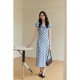 HeyDress French V-neck Plaid Dress Women's Summer 2025 New Retro Printed Slim Slim Skirt