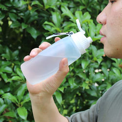 Mini Foldable Water Cup for Women, Fitness Cup, High Temperature Resistant Travel Silicone Water Bottle, Lightweight, White, Simple and Portable Cup