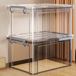 Large Capacity Transparent Storage Box, Household Storage Box, Organizing Box, Extra Large Thickened Plastic Box for Clothes, Clothing, and Toys