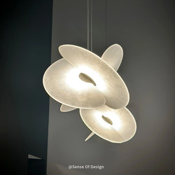 Nordic Creative Living Room Chandelier Designer Wabi-Sabi Style Dining Room Loft Homestay Duplex Staircase Silk Fabric Lighting Fixtures