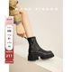 High-altitude flight 6cm increased thick-soled short boots for women round-head winter new style plus velvet slim boots
