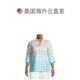 Ming Wang Ms. Shirt Wochoat Seven -point sleeve lace plaid cotton cotton cotton
