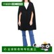 Self-operated chiara boniAbu black wool cape coat - black straight hair

