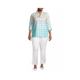 Ming Wang Ms. Shirt Wochoat Seven -point sleeve lace plaid cotton cotton cotton
