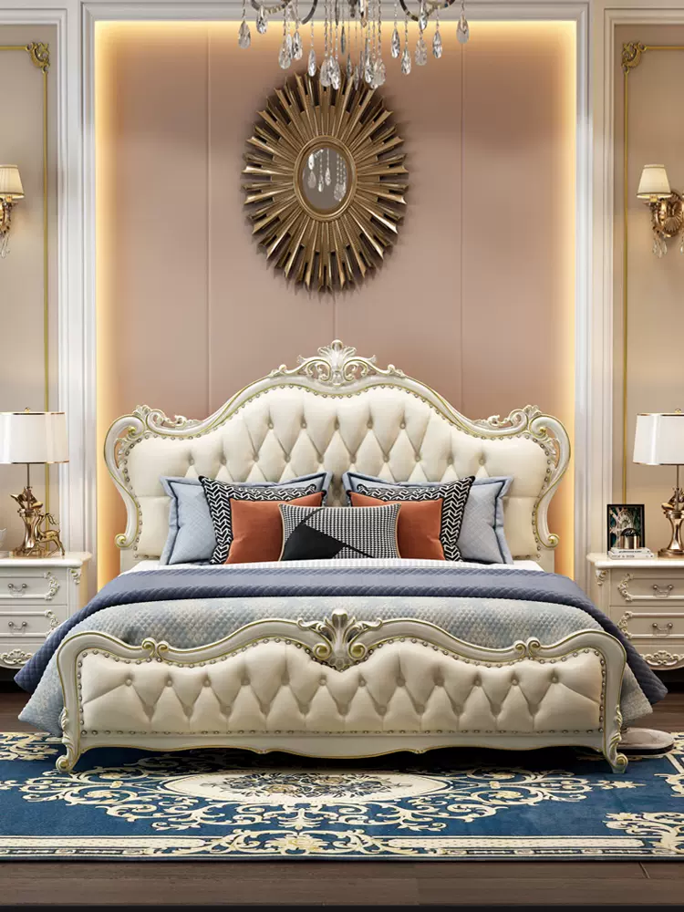 欧式床双人床1.8米实木床法式床主卧现代简约1.5米储物公主床婚床