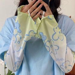 Korean Style Girl's Cute Summer Sun Protection Sleeves Women's Ice Sleeves Ins Thin And Versatile Ice Silk Arm Sleeves For Cycling And Driving