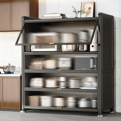 Kitchen Utensil Storage Rack, Floor-Standing Multi-Layer Storage Cabinet, Microwave Oven Storage Cabinet, Multi-Functional Storage Cabinet, 5 Layers, 80cm