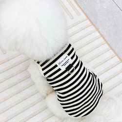 Spring and Autumn New Pet Dog Leashable Clothes Teddy Bichon Small and Medium-Sized Dogs Comfortable Cotton Striped Vest