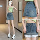 High-waisted denim short skirt for women in 2025 new summer slim large size small A-line hip skirt skirt