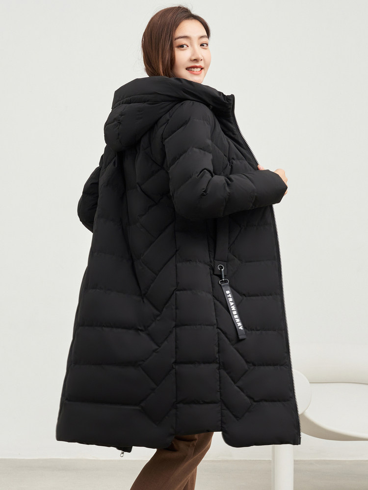 冰洁 女式中长款纯色连帽羽绒服 J90141020 双重优惠折后￥169包邮 6色可选