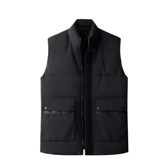
Flying in the Snow 2026 Spring New Men's Dad Style Stand-up Collar Down Outer Wear Vest Large Pockets Solid Color Versatile