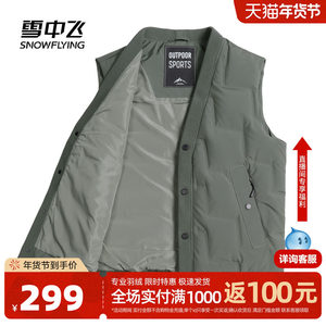 
Flying in the Snow 2025 Winter New Men's Down Vest V-neck Japanese Simple Unisex Fashion Versatile Classic Warm W
