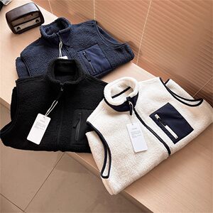 
Japanese style imitation lamb velvet polar fleece plus velvet thickened windproof and warm stand-up collar cotton vest for men and women couples