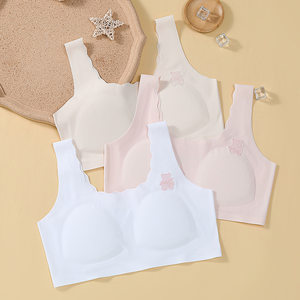 
Seamless underwear for girls in the developmental period, children and students, ice silk breathable girls, junior high school students, small vests, medium and large children's underwear