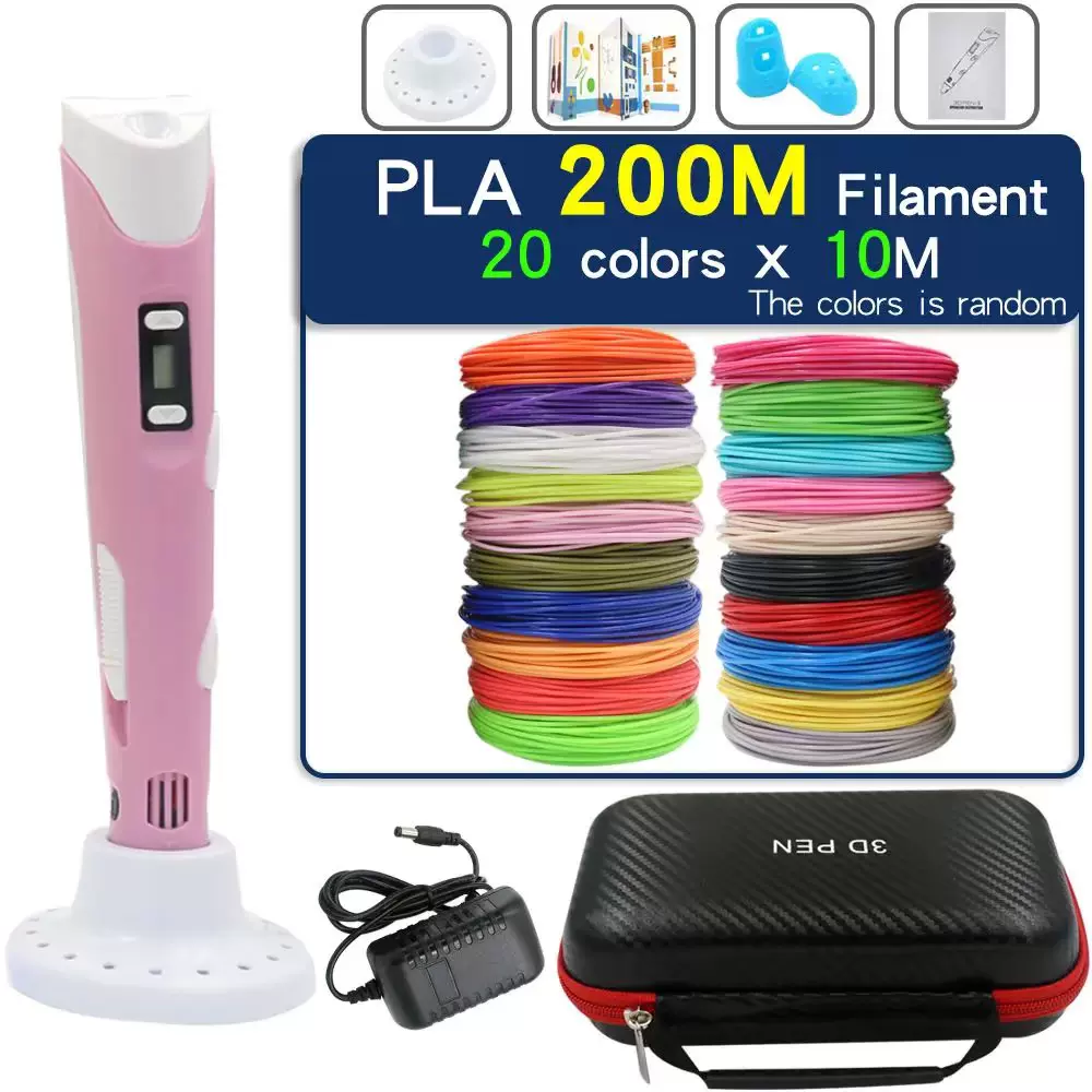 3D Pen for Children, 3D Printing Pen with LCD Display,200M PLA Filament  with Power Adapter