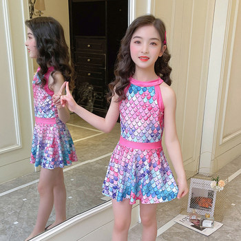 Han Dong's children's split -style mermaid flower type swimsuit
