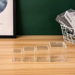 Square Storage Box Plastic Transparent Acrylic Jewelry Cosmetics Figurine Display Wedding Candy Snack Box