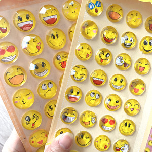
Colorful smiley face emoticon pack crystal sticker three-dimensional 3d glue sticker children baby kindergarten reward paste art