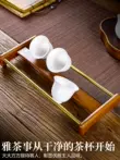 Gỗ mun gỗ kung fu trà giữ cốc thoát nước bộ trà phụ kiện trà đạo lê sấy cốc có giá để đồ Coaster nước giữ cốc Phụ kiện bàn trà