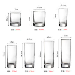 Simple Round Straight Cup Restaurant Cold Drink Glass Cup Drinking Cup Hotel Commercial Breakfast Cup Milk Juice Cup