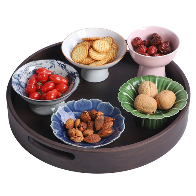 Japanese Snack Plate, Afternoon Tea Snack Plate, Tea Tray, Bamboo Tray, Exquisite Small Fruit Plate, Snack Dish, Ceramic