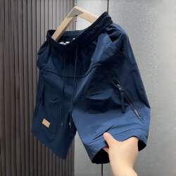 American-Style Workwear Casual Shorts for Men, Summer Outdoor Beach Shorts, Thin Breathable Sports Shorts, Quick-Dry Five-Point Shorts