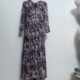 Nj mulberry silk screen eye V -neck cuff dressing mid -long skirt A -line skirt 5012 Mom is elegant
