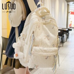School Bag for Female Junior High School Students, Large Capacity, 2025 New Model, High Appearance Value, ins High School Shoulder Bag, Female College Student Backpack