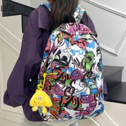 School Bag American Style High Street Junior High School Girls Mixed Style Boys High School Large Capacity Boys Niche Shoulder Bag Backpack Girls