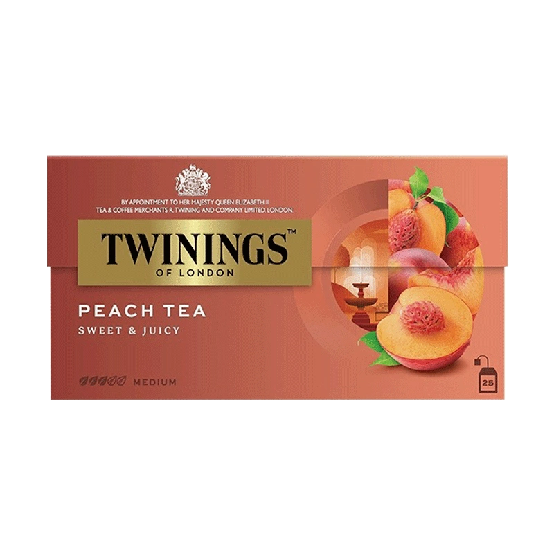 英国川宁红茶茶包Twinings 蜜桃果香红茶25片进口花果茶袋泡水果-Taobao 