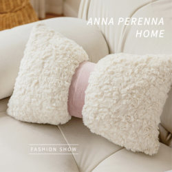 White Bow Pillow, Bedside Cushion, Decorative Backrest, Nordic Living Room Sofa Pillow, High-End Lumbar Pillow