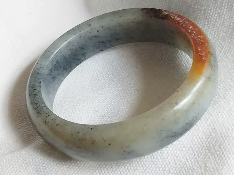 天然石高級水墨青花籽料 バングル(手镯) 逸品