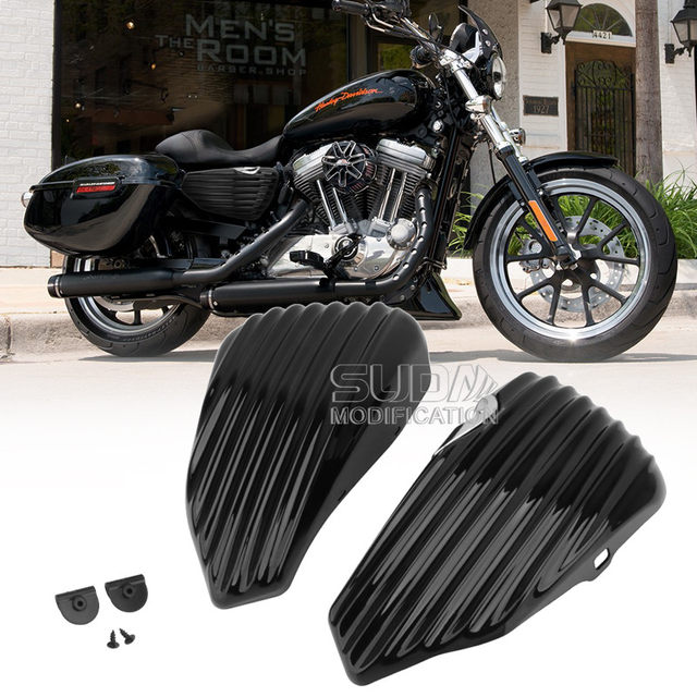 Suitable for Harley XL883 1200 X48 72 left and right side covers battery side covers protective cover side panels 04-21