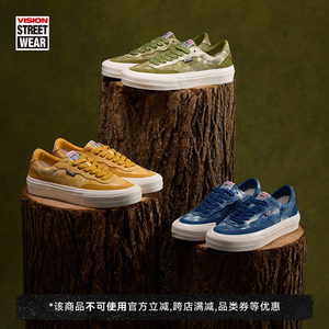 
VISION official FLAT TOP Limited series retro tie-dyed low top reverse fur canvas shoes for men and women