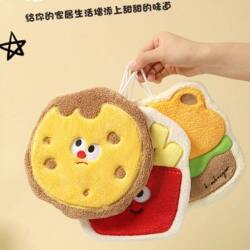 Cute Cartoon Hanging Hand Towel for Bathroom, Absorbent and Lint-Free, Kitchen Hand Towel, Hand Wipe Cloth, Handkerchief