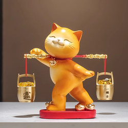 New Chinese-Style Lucky Cat Figurine for Attracting Wealth, Suitable for Living Room Tv Cabinet, Housewarming, Opening Ceremony Gifts, and Company Cash Register Decoration