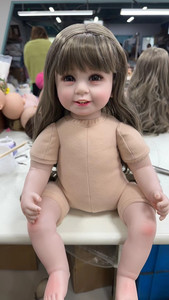 22 inch new six tooth simulation little girl doll naked baby clothes can be freely matched