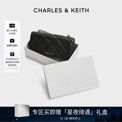 [Christmas Gift] Charles&Keith Women's Bag Ck6-10680924 Diamond Chain Small Square Bag Women's Bag