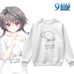 9Nine Yuki Kaya 9-Nine- Peripheral Round-Neck Long-Sleeve Sweatshirt Jacket with Fleece Lining, Pain Clothing