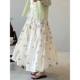 
Retro printed sweet skirt for women, summer floral a-line skirt mid-length umbrella skirt long skirt H7980