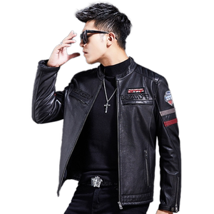 Haining Shin Pippi Yin Youth Short -neck Locomotive Paste Paste New Fashion Autumn and Winter Trends Slim Jacket
